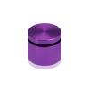 (Set of 4) 1-1/4'' Diameter X 3/4'' Barrel Length, Affordable Aluminum Standoffs, Purple Anodized Finish Standoff and (4) 2216Z Screws and (4) LANC1 Anchors for concrete/drywall (For Inside/Outside) [Required Material Hole Size: 7/16'']