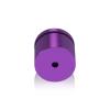 (Set of 4) 1-1/4'' Diameter X 3/4'' Barrel Length, Affordable Aluminum Standoffs, Purple Anodized Finish Standoff and (4) 2216Z Screws and (4) LANC1 Anchors for concrete/drywall (For Inside/Outside) [Required Material Hole Size: 7/16'']