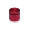 (Set of 4) 1-1/4'' Diameter X 3/4'' Barrel Length, Affordable Aluminum Standoffs, Cherry Red Anodized Finish Standoff and (4) 2216Z Screws and (4) LANC1 Anchors for concrete/drywall (For Inside/Outside) [Required Material Hole Size: 7/16'']