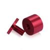 (Set of 4) 1-1/4'' Diameter X 3/4'' Barrel Length, Affordable Aluminum Standoffs, Cherry Red Anodized Finish Standoff and (4) 2216Z Screws and (4) LANC1 Anchors for concrete/drywall (For Inside/Outside) [Required Material Hole Size: 7/16'']