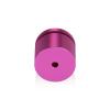 (Set of 4) 1-1/4'' Diameter X 3/4'' Barrel Length, Affordable Aluminum Standoffs, Rosy Pink Anodized Finish Standoff and (4) 2216Z Screws and (4) LANC1 Anchors for concrete/drywall (For Inside/Outside) [Required Material Hole Size: 7/16'']