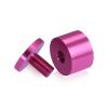 1-1/4'' Diameter X 3/4'' Barrel Length, Affordable Aluminum Standoffs, Rosy Pink Anodized Finish Easy Fasten Standoff (For Inside / Outside use) [Required Material Hole Size: 7/16'']