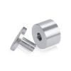 (Set of 4) 1-1/4'' Diameter X 3/4'' Barrel Length, Affordable Aluminum Standoffs, Silver Anodized Finish Standoff and (4) 2216Z Screws and (4) LANC1 Anchors for concrete/drywall (For Inside/Outside) [Required Material Hole Size: 7/16'']