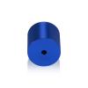 (Set of 4) 1-1/4'' Diameter X 1'' Barrel Length, Affordable Aluminum Standoffs, Blue Anodized Finish Standoff and (4) 2216Z Screws and (4) LANC1 Anchors for concrete/drywall (For Inside/Outside) [Required Material Hole Size: 7/16'']