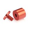 (Set of 4) 1-1/4'' Diameter X 1'' Barrel Length, Affordable Aluminum Standoffs, Copper Anodized Finish Standoff and (4) 2216Z Screws and (4) LANC1 Anchors for concrete/drywall (For Inside/Outside) [Required Material Hole Size: 7/16'']