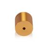 (Set of 4) 1-1/4'' Diameter X 1'' Barrel Length, Affordable Aluminum Standoffs, Gold Anodized Finish Standoff and (4) 2216Z Screws and (4) LANC1 Anchors for concrete/drywall (For Inside/Outside) [Required Material Hole Size: 7/16'']