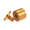 1-1/4'' Diameter X 1'' Barrel Length, Affordable Aluminum Standoffs, Gold Anodized Finish Easy Fasten Standoff (For Inside / Outside use) [Required Material Hole Size: 7/16'']