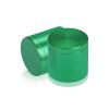 1-1/4'' Diameter X 1'' Barrel Length, Affordable Aluminum Standoffs, Green Anodized Finish Easy Fasten Standoff (For Inside / Outside use) [Required Material Hole Size: 7/16'']