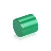 1-1/4'' Diameter X 1'' Barrel Length, Affordable Aluminum Standoffs, Green Anodized Finish Easy Fasten Standoff (For Inside / Outside use) [Required Material Hole Size: 7/16'']