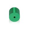 (Set of 4) 1-1/4'' Diameter X 1'' Barrel Length, Affordable Aluminum Standoffs, Green Anodized Finish Standoff and (4) 2216Z Screws and (4) LANC1 Anchors for concrete/drywall (For Inside/Outside) [Required Material Hole Size: 7/16'']