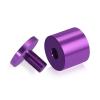 (Set of 4) 1-1/4'' Diameter X 1'' Barrel Length, Affordable Aluminum Standoffs, Purple Anodized Finish Standoff and (4) 2216Z Screws and (4) LANC1 Anchors for concrete/drywall (For Inside/Outside) [Required Material Hole Size: 7/16'']