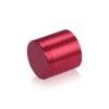 (Set of 4) 1-1/4'' Diameter X 1'' Barrel Length, Affordable Aluminum Standoffs, Cherry Red Anodized Finish Standoff and (4) 2216Z Screws and (4) LANC1 Anchors for concrete/drywall (For Inside/Outside) [Required Material Hole Size: 7/16'']