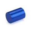 (Set of 4) 1-1/4'' Diameter X 1-1/2'' Barrel Length, Affordable Aluminum Standoffs, Blue Anodized Finish Standoff and (4) 2216Z Screws and (4) LANC1 Anchors for concrete/drywall (For Inside/Outside) [Required Material Hole Size: 7/16'']