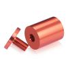 (Set of 4) 1-1/4'' Diameter X 1-1/2'' Barrel Length, Affordable Aluminum Standoffs, Copper Anodized Finish Standoff and (4) 2216Z Screws and (4) LANC1 Anchors for concrete/drywall (For Inside/Outside) [Required Material Hole Size: 7/16'']