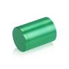 (Set of 4) 1-1/4'' Diameter X 1-1/2'' Barrel Length, Affordable Aluminum Standoffs, Green Anodized Finish Standoff and (4) 2216Z Screws and (4) LANC1 Anchors for concrete/drywall (For Inside/Outside) [Required Material Hole Size: 7/16'']