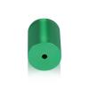 (Set of 4) 1-1/4'' Diameter X 1-1/2'' Barrel Length, Affordable Aluminum Standoffs, Green Anodized Finish Standoff and (4) 2216Z Screws and (4) LANC1 Anchors for concrete/drywall (For Inside/Outside) [Required Material Hole Size: 7/16'']