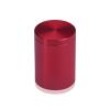 (Set of 4) 1-1/4'' Diameter X 1-1/2'' Barrel Length, Affordable Aluminum Standoffs, Cherry Red Anodized Finish Standoff and (4) 2216Z Screws and (4) LANC1 Anchors for concrete/drywall (For Inside/Outside) [Required Material Hole Size: 7/16'']