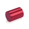 (Set of 4) 1-1/4'' Diameter X 1-1/2'' Barrel Length, Affordable Aluminum Standoffs, Cherry Red Anodized Finish Standoff and (4) 2216Z Screws and (4) LANC1 Anchors for concrete/drywall (For Inside/Outside) [Required Material Hole Size: 7/16'']