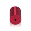 (Set of 4) 1-1/4'' Diameter X 1-1/2'' Barrel Length, Affordable Aluminum Standoffs, Cherry Red Anodized Finish Standoff and (4) 2216Z Screws and (4) LANC1 Anchors for concrete/drywall (For Inside/Outside) [Required Material Hole Size: 7/16'']