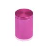 (Set of 4) 1-1/4'' Diameter X 1-1/2'' Barrel Length, Affordable Aluminum Standoffs, Rosy Pink Anodized Finish Standoff and (4) 2216Z Screws and (4) LANC1 Anchors for concrete/drywall (For Inside/Outside) [Required Material Hole Size: 7/16'']
