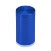 (Set of 4) 1-1/4'' Diameter X 2'' Barrel Length, Affordable Aluminum Standoffs, Blue Anodized Finish Standoff and (4) 2216Z Screws and (4) LANC1 Anchors for concrete/drywall (For Inside/Outside) [Required Material Hole Size: 7/16'']