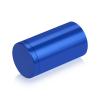 (Set of 4) 1-1/4'' Diameter X 2'' Barrel Length, Affordable Aluminum Standoffs, Blue Anodized Finish Standoff and (4) 2216Z Screws and (4) LANC1 Anchors for concrete/drywall (For Inside/Outside) [Required Material Hole Size: 7/16'']