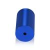 (Set of 4) 1-1/4'' Diameter X 2'' Barrel Length, Affordable Aluminum Standoffs, Blue Anodized Finish Standoff and (4) 2216Z Screws and (4) LANC1 Anchors for concrete/drywall (For Inside/Outside) [Required Material Hole Size: 7/16'']