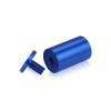 1-1/4'' Diameter X 2'' Barrel Length, Affordable Aluminum Standoffs, Blue Anodized Finish Easy Fasten Standoff (For Inside / Outside use) [Required Material Hole Size: 7/16'']