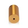 (Set of 4) 1-1/4'' Diameter X 2'' Barrel Length, Affordable Aluminum Standoffs, Gold Anodized Finish Standoff and (4) 2216Z Screws and (4) LANC1 Anchors for concrete/drywall (For Inside/Outside) [Required Material Hole Size: 7/16'']