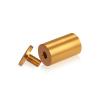 (Set of 4) 1-1/4'' Diameter X 2'' Barrel Length, Affordable Aluminum Standoffs, Gold Anodized Finish Standoff and (4) 2216Z Screws and (4) LANC1 Anchors for concrete/drywall (For Inside/Outside) [Required Material Hole Size: 7/16'']