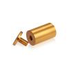 1-1/4'' Diameter X 2'' Barrel Length, Affordable Aluminum Standoffs, Gold Anodized Finish Easy Fasten Standoff (For Inside / Outside use) [Required Material Hole Size: 7/16'']