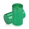 1-1/4'' Diameter X 2'' Barrel Length, Affordable Aluminum Standoffs, Green Anodized Finish Easy Fasten Standoff (For Inside / Outside use) [Required Material Hole Size: 7/16'']