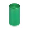 (Set of 4) 1-1/4'' Diameter X 2'' Barrel Length, Affordable Aluminum Standoffs, Green Anodized Finish Standoff and (4) 2216Z Screws and (4) LANC1 Anchors for concrete/drywall (For Inside/Outside) [Required Material Hole Size: 7/16'']