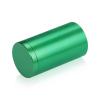 1-1/4'' Diameter X 2'' Barrel Length, Affordable Aluminum Standoffs, Green Anodized Finish Easy Fasten Standoff (For Inside / Outside use) [Required Material Hole Size: 7/16'']