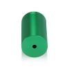 1-1/4'' Diameter X 2'' Barrel Length, Affordable Aluminum Standoffs, Green Anodized Finish Easy Fasten Standoff (For Inside / Outside use) [Required Material Hole Size: 7/16'']