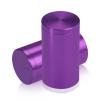 (Set of 4) 1-1/4'' Diameter X 2'' Barrel Length, Affordable Aluminum Standoffs, Purple Anodized Finish Standoff and (4) 2216Z Screws and (4) LANC1 Anchors for concrete/drywall (For Inside/Outside) [Required Material Hole Size: 7/16'']