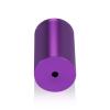 (Set of 4) 1-1/4'' Diameter X 2'' Barrel Length, Affordable Aluminum Standoffs, Purple Anodized Finish Standoff and (4) 2216Z Screws and (4) LANC1 Anchors for concrete/drywall (For Inside/Outside) [Required Material Hole Size: 7/16'']
