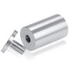 1-1/4'' Diameter X 2'' Barrel Length, Affordable Aluminum Standoffs, Silver Anodized Finish Easy Fasten Standoff (For Inside / Outside use) [Required Material Hole Size: 7/16'']