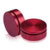 2'' Diameter X 1/2'' Barrel Length, Affordable Aluminum Standoffs, Cherry Red Anodized Finish Easy Fasten Standoff (For Inside / Outside use) [Required Material Hole Size: 7/16'']