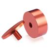 2'' Diameter X 3/4'' Barrel Length, Affordable Aluminum Standoffs, Copper Anodized Finish Easy Fasten Standoff (For Inside / Outside use) [Required Material Hole Size: 7/16'']
