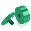 (Set of 4) 2'' Diameter X 3/4'' Barrel Length, Affordable Aluminum Standoffs, Green Anodized Finish Standoff and (4) 2216Z Screws and (4) LANC1 Anchors for concrete/drywall (For Inside/Outside) [Required Material Hole Size: 7/16'']