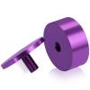 (Set of 4) 2'' Diameter X 3/4'' Barrel Length, Affordable Aluminum Standoffs, Purple Anodized Finish Standoff and (4) 2216Z Screws and (4) LANC1 Anchors for concrete/drywall (For Inside/Outside) [Required Material Hole Size: 7/16'']
