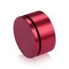 2'' Diameter X 3/4'' Barrel Length, Affordable Aluminum Standoffs, Cherry Red Anodized Finish Easy Fasten Standoff (For Inside / Outside use) [Required Material Hole Size: 7/16'']