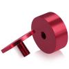 2'' Diameter X 3/4'' Barrel Length, Affordable Aluminum Standoffs, Cherry Red Anodized Finish Easy Fasten Standoff (For Inside / Outside use) [Required Material Hole Size: 7/16'']