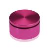 (Set of 4) 2'' Diameter X 3/4'' Barrel Length, Affordable Aluminum Standoffs, Rosy Pink Anodized Finish Standoff and (4) 2216Z Screws and (4) LANC1 Anchors for concrete/drywall (For Inside/Outside) [Required Material Hole Size: 7/16'']