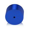 (Set of 4) 2'' Diameter X 1'' Barrel Length, Affordable Aluminum Standoffs, Blue Anodized Finish Standoff and (4) 2216Z Screws and (4) LANC1 Anchors for concrete/drywall (For Inside/Outside) [Required Material Hole Size: 7/16'']