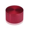 (Set of 4) 2'' Diameter X 1'' Barrel Length, Affordable Aluminum Standoffs, Cherry Red Anodized Finish Standoff and (4) 2216Z Screws and (4) LANC1 Anchors for concrete/drywall (For Inside/Outside) [Required Material Hole Size: 7/16'']