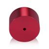 (Set of 4) 2'' Diameter X 1'' Barrel Length, Affordable Aluminum Standoffs, Cherry Red Anodized Finish Standoff and (4) 2216Z Screws and (4) LANC1 Anchors for concrete/drywall (For Inside/Outside) [Required Material Hole Size: 7/16'']