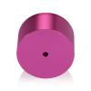 (Set of 4) 2'' Diameter X 1'' Barrel Length, Affordable Aluminum Standoffs, Rosy Pink Anodized Finish Standoff and (4) 2216Z Screws and (4) LANC1 Anchors for concrete/drywall (For Inside/Outside) [Required Material Hole Size: 7/16'']