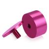 2'' Diameter X 1'' Barrel Length, Affordable Aluminum Standoffs, Rosy Pink Anodized Finish Easy Fasten Standoff (For Inside / Outside use) [Required Material Hole Size: 7/16'']